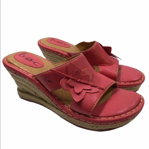 BOC Women’s Pink Flower Wedges - Picture 1 of 9
